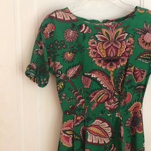 Green pink floral midi dress asos size 2